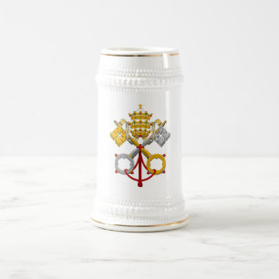 教皇制度の公式の法皇のSymbol Coat紋章 ビールジョッキ
