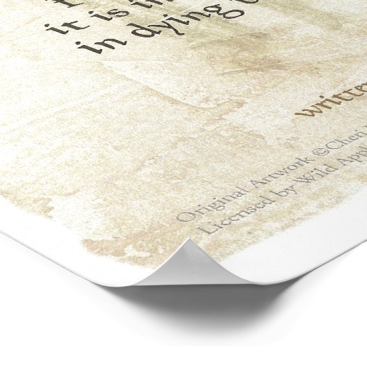 教皇=聖。平和シンプル祈りの言葉用フランシス祈りの言葉 ポスター (角)