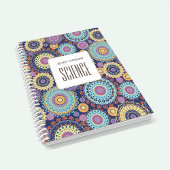 教科ネイビーカラフルブパーソナライズされたルー ノートブック