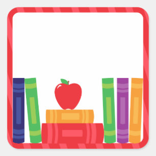 教科書が付いている学校のステッカー スクエアシール