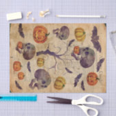 教科書ハロウィーン紙スカルこうもり 薄葉紙 (クラフト)