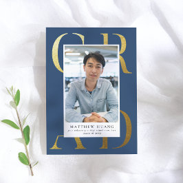 教科書用金ゴールドネイビーブルー型大学院発表 招待状