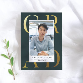 教科書 |金ゴールドタイポグラフィの卒業発表 招待状