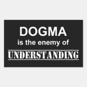 教義は理解の敵である 長方形シール (正面)