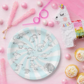 教育おもしろい恐竜スケッチキッズパーティーブルー ペーパープレート (パーティー)