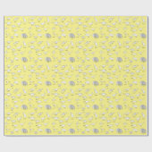 教育おもしろい恐竜Dinoキッズイエロー ラッピングペーパー (フラット)