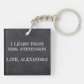 教育お洒落者: Chalkboard上の格言 キーホルダー (裏面)