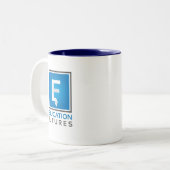 教育の未来のマグ-青 ツートーンマグカップ (正面左)