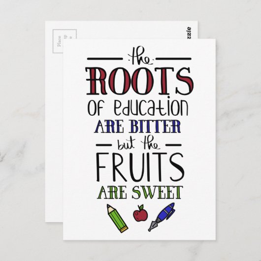 教育の根は苦い教師 ポストカード (正面/裏面)