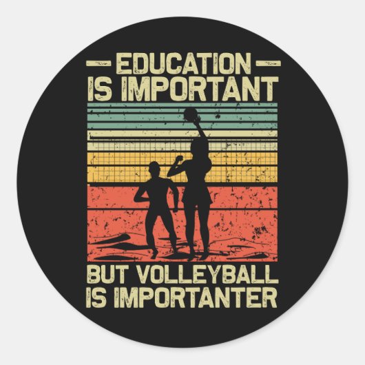 教育はバレーボールが大切だ ラウンドシール (正面)