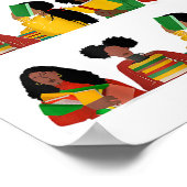 教育は自由のクイーンメラニンブラック女性ブラ ポスター (角)