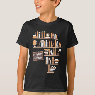 教育は自由アフリカ系アメリカ人ブラックヒストル Tシャツ