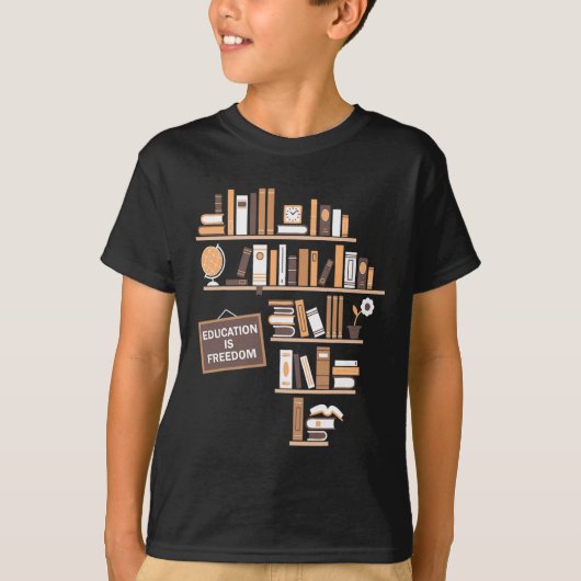 教育は自由アフリカ系アメリカ人ブラックヒストル Tシャツ (正面)