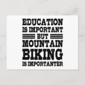 教育は自転車のおもしろいサイクリングにとって重要 ポストカード (正面)