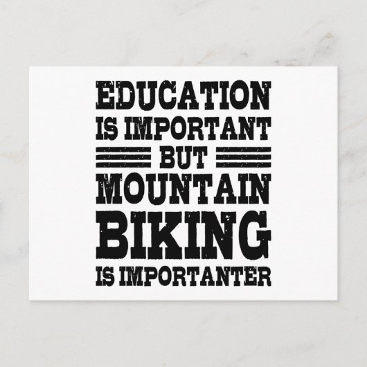 教育は自転車のおもしろいサイクリングにとって重要 ポストカード (正面)