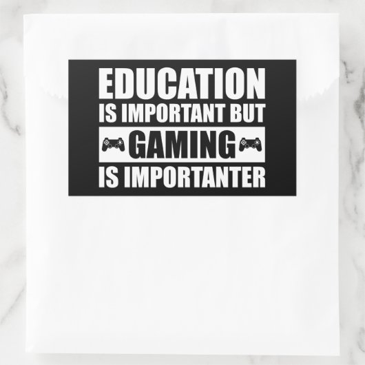 教育は重要だがゲームは重要だ 長方形シール (バッグ)