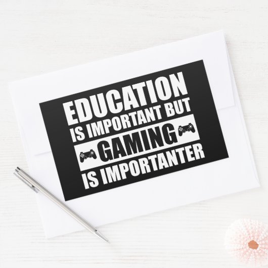 教育は重要だがゲームは重要だ 長方形シール (封筒)