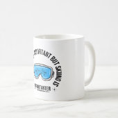 教育は重要だがスキーは重要だ コーヒーマグカップ (正面右)