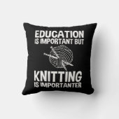 教育は重要だが編み物は重要 クッション (裏面)