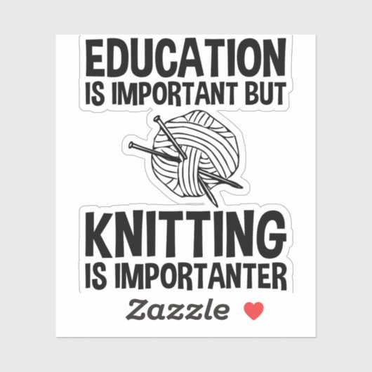 教育は重要だが編み物は重要 シール (シート)