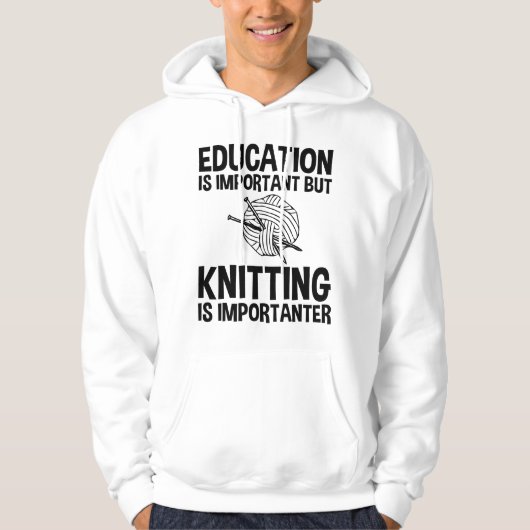 教育は重要だが編み物は重要 パーカ (正面)