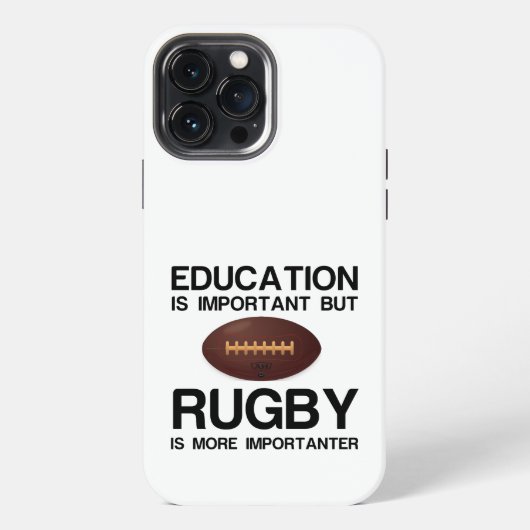 教育は重要 ラグビーはさらに重要 iPhoneケース (裏面)