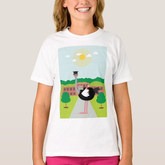 教育を受けたダチョウ Tシャツ (正面)