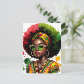 教育を受けたブラッククイーンメラニン女性HBCUグラッドシスタ シーズンポストカード (スタンド正面)