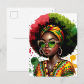 教育を受けたブラッククイーンメラニン女性HBCUグラッドシスタ シーズンポストカード (正面/裏面)