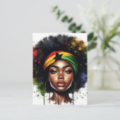 教育を受けたブラッククイーンメラニン女性HBCUグラッドシスタ ポストカード (スタンド正面)