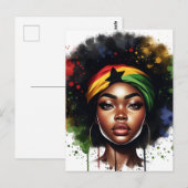 教育を受けたブラッククイーンメラニン女性HBCUグラッドシスタ ポストカード (正面/裏面)