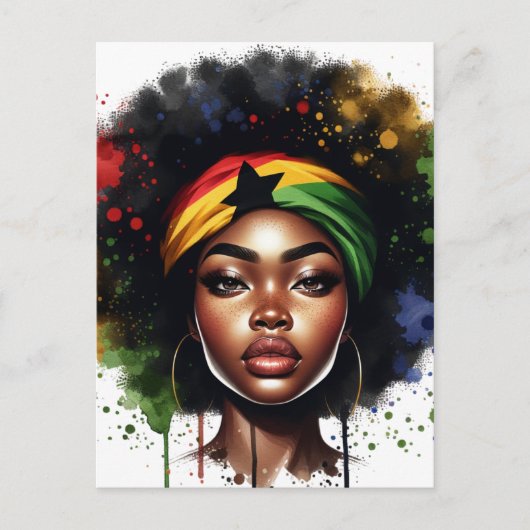 教育を受けたブラッククイーンメラニン女性HBCUグラッドシスタ ポストカード (正面)