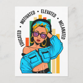 教育を受けたブラッククイーンメラニン女性HBCUグラッドシスタ ポストカード