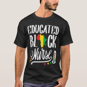 教育を受けたブラックナースアフリカ地図アフリカプライドHist Tシャツ