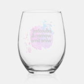 教育を受けた女性とワインタイムグラス ステムなしワイングラス (裏面)