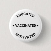 教育を受けた意欲を起こ白黒カスタム 缶バッジ (正面)