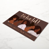 教育を受けた黒人女性の卒業フォイル招待状 箔シーズンカード (回転した状態)