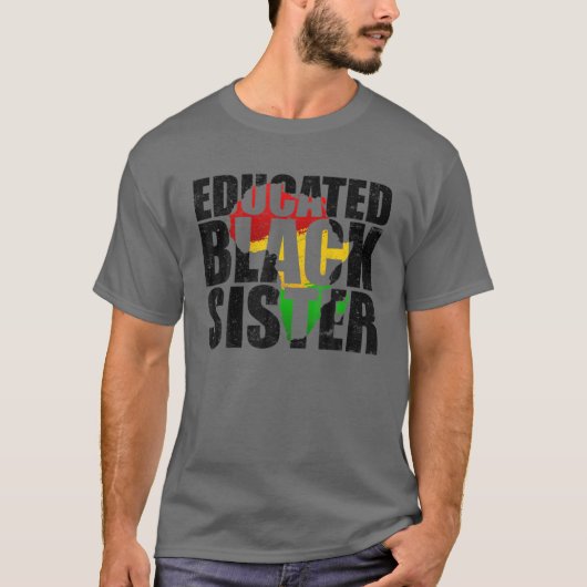 教育を受けた黒人女性アフリカ部族誇りを持った史 Tシャツ (正面)