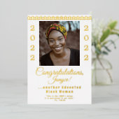 教育を受けた黒人女性2022卒業のお知らせ 箔シーズンカード (立ち正面)