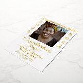 教育を受けた黒人女性2022卒業のお知らせ 箔シーズンカード (回転した状態)