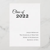 教育を受けた黒人女性2022卒業のお知らせ 箔シーズンカード (裏面)