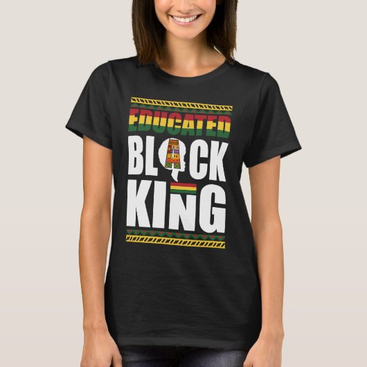 教育を受けた黒王ブラック歴史月アフリカAm Tシャツ (正面)