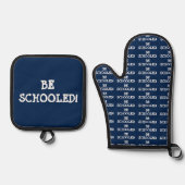 教育を受けろ！ 鍋つかみ&鍋敷きセット (正面)