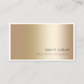 教育コンサルタントミニマエレガントリストはっきりした金ゴールド 名刺 (正面)