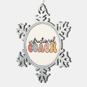 教育コーチ教育コーチレトロ スノーフレークピューターオーナメント (右)