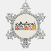 教育コーチ教育コーチレトロ スノーフレークピューターオーナメント (正面)