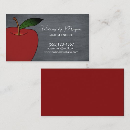 教育チューター先生Apple Chalkboard 名刺 (正面/裏面)