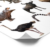 教育ポスター・アフリカ動物 ポスター (角)