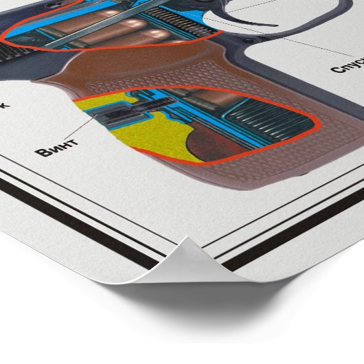 教育ポスター – マカロフピストル ポスター (角)