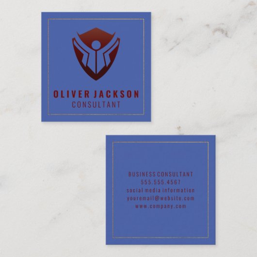 教育ロゴ スクエア名刺 (正面/裏面)